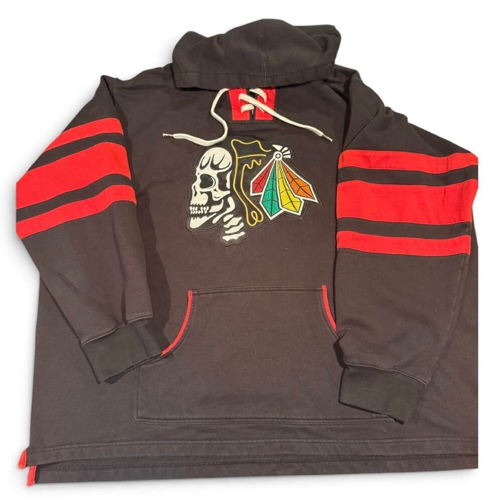 Trench Fashion Chicago Blackhawks Skull Streetwear Hoodie Men’s 3XL